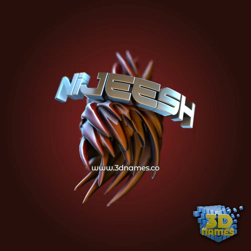 nijeesh in Red Twisted style - 3D name wallpaper