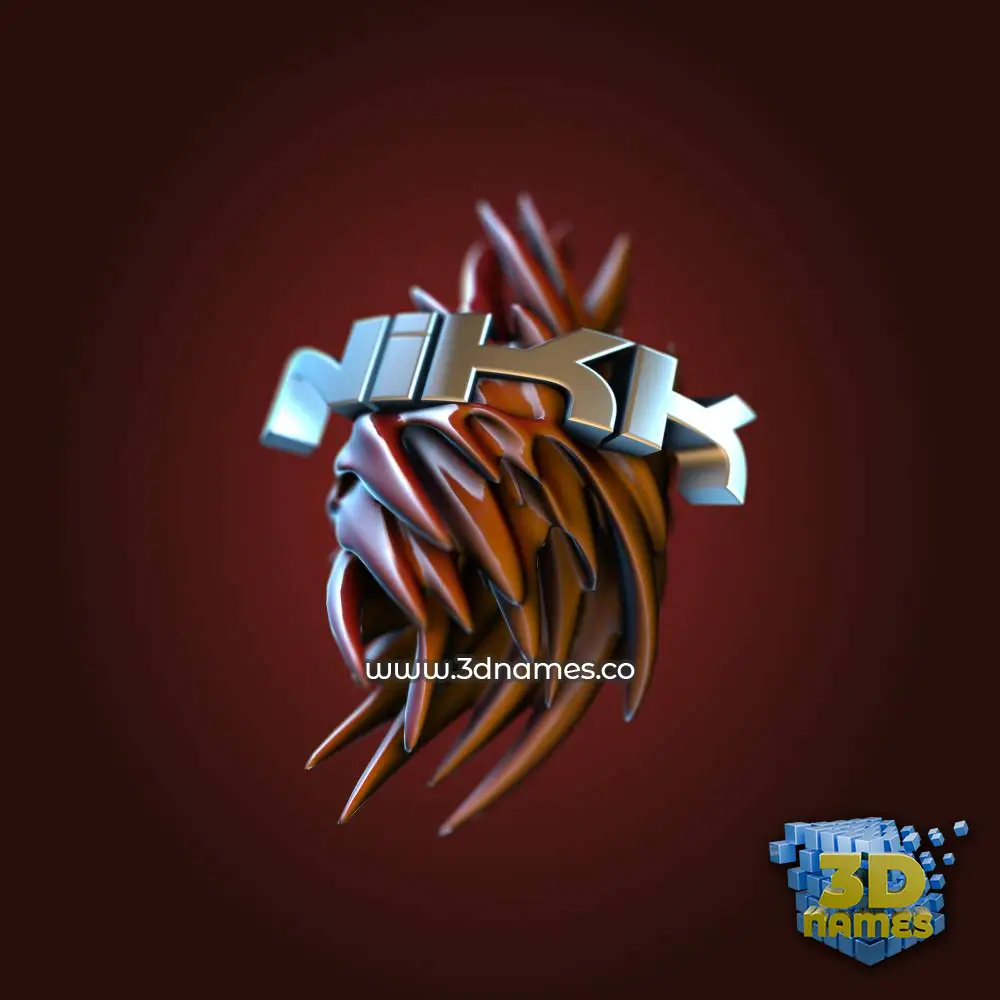 nikk in Red Twisted style - 3D name wallpaper