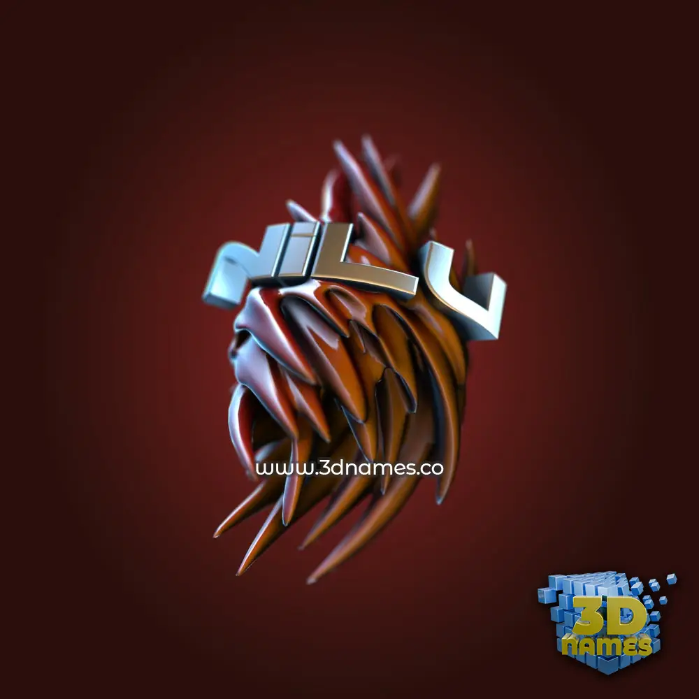 nilu in Red Twisted style - 3D name wallpaper