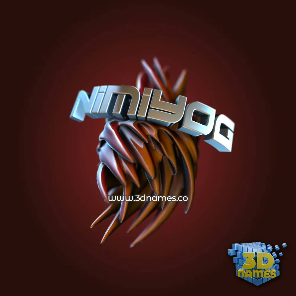 nimiyog in Red Twisted style - 3D name wallpaper