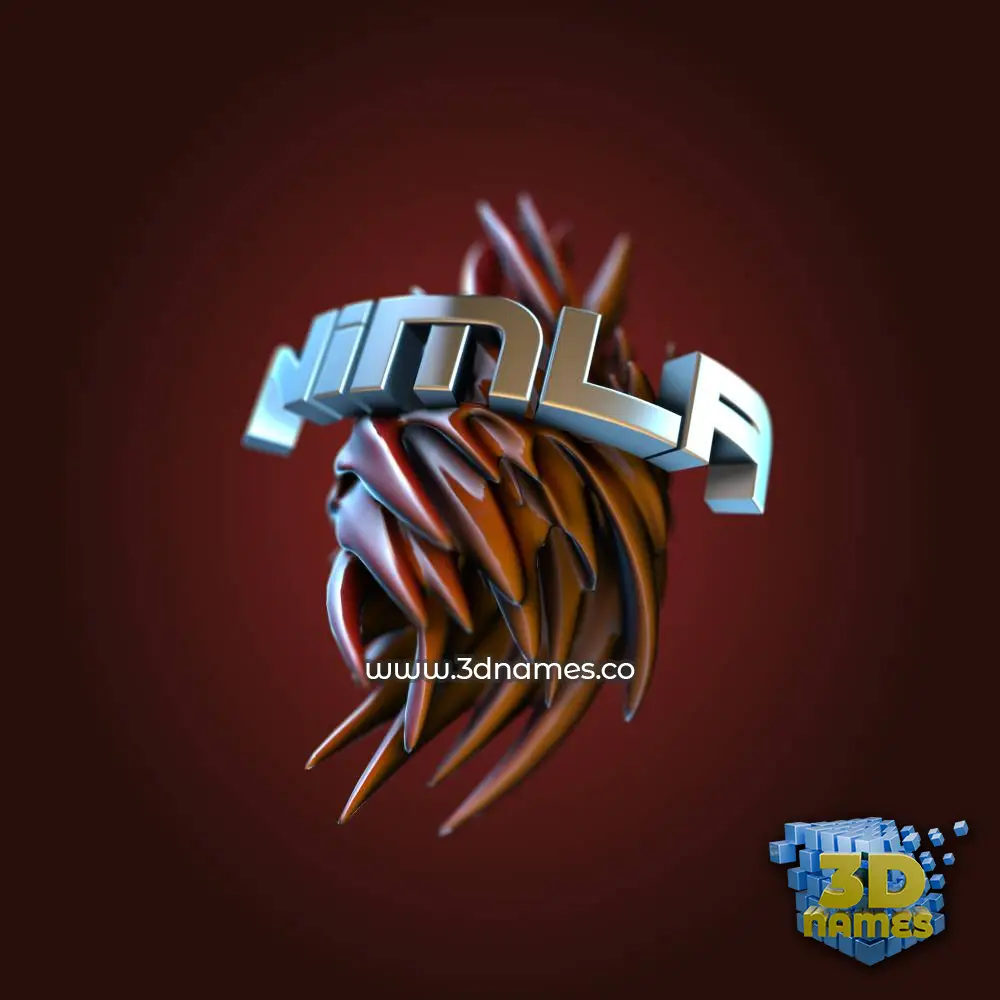 nimla in Red Twisted style - 3D name wallpaper