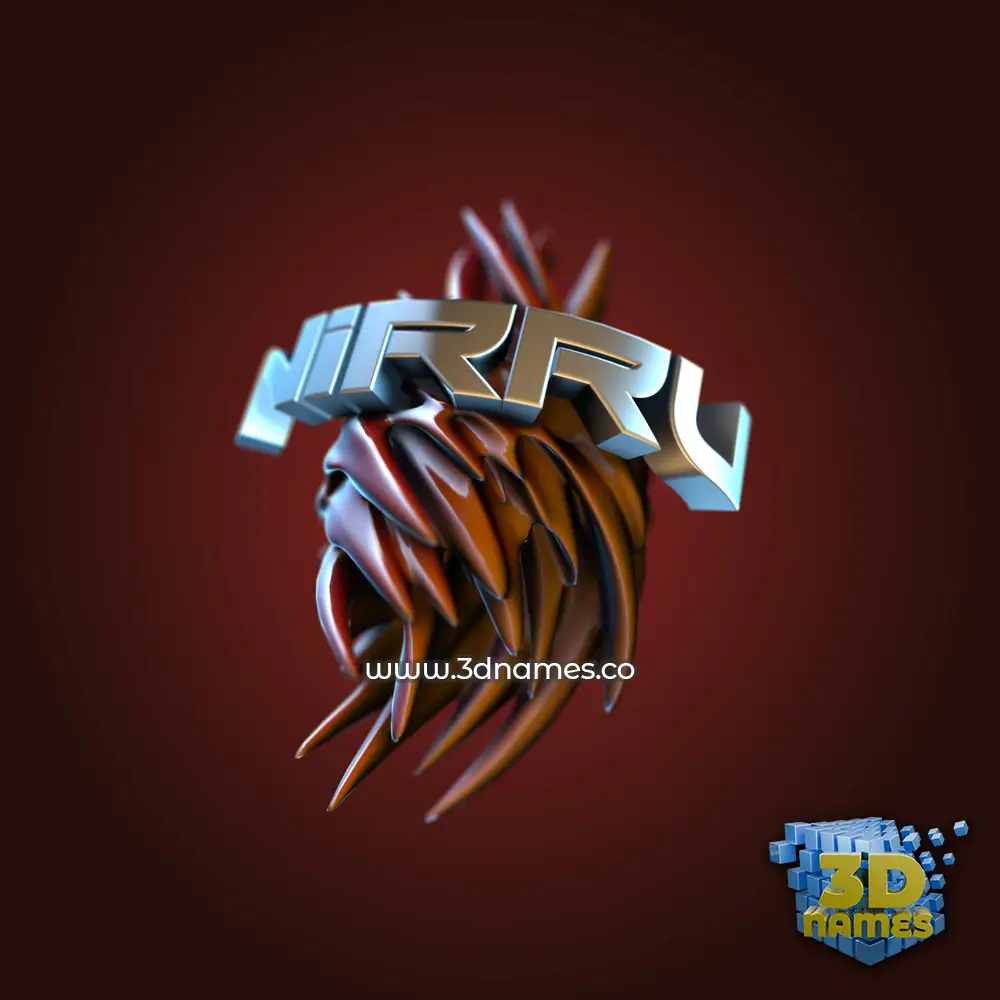 nirru in Red Twisted style - 3D name wallpaper