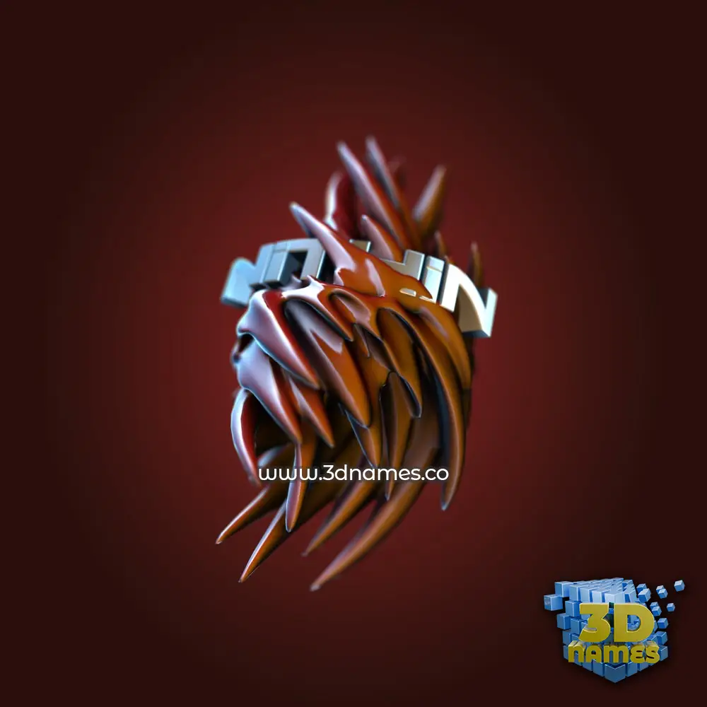 nithin in Red Twisted style - 3D name wallpaper