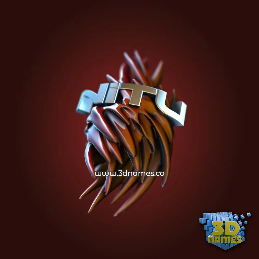nitu in Red Twisted style - 3D name wallpaper
