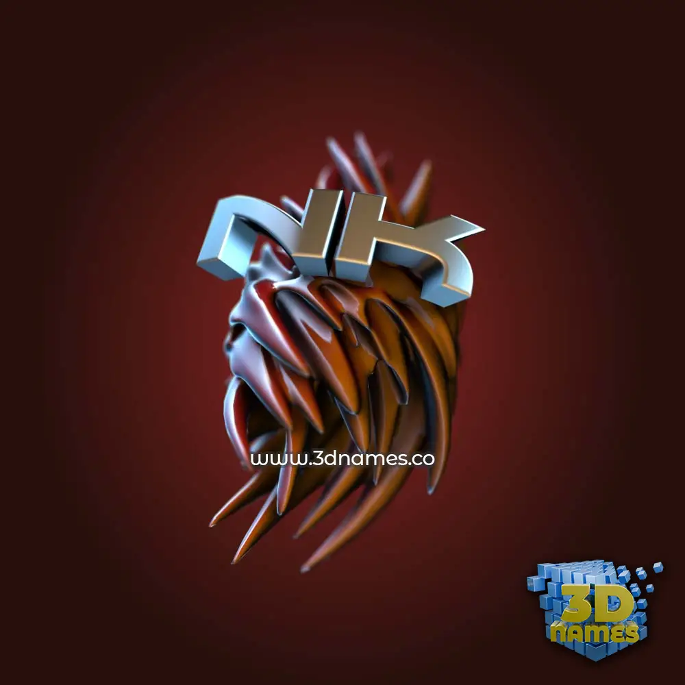 nk in Red Twisted style - 3D name wallpaper