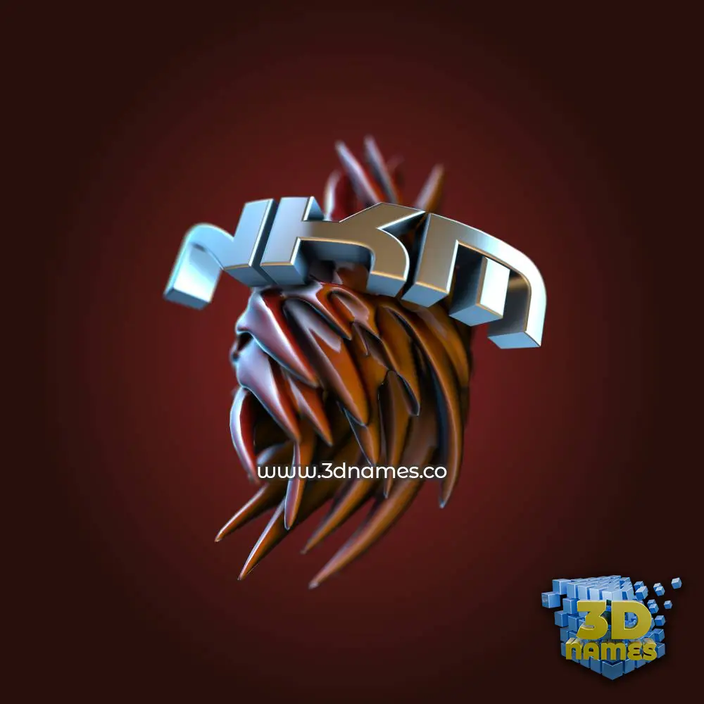 nkm in Red Twisted style - 3D name wallpaper