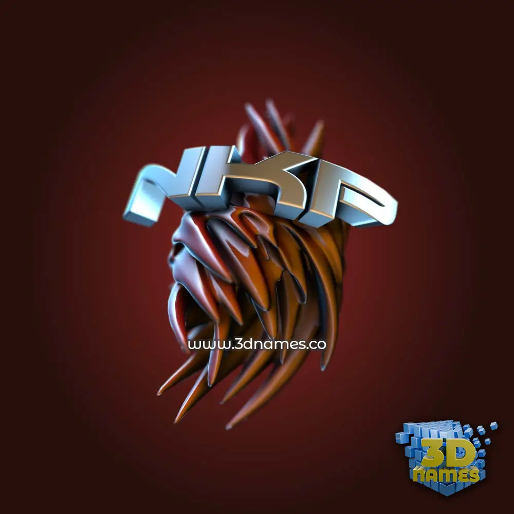 nkp in Red Twisted style - 3D name wallpaper