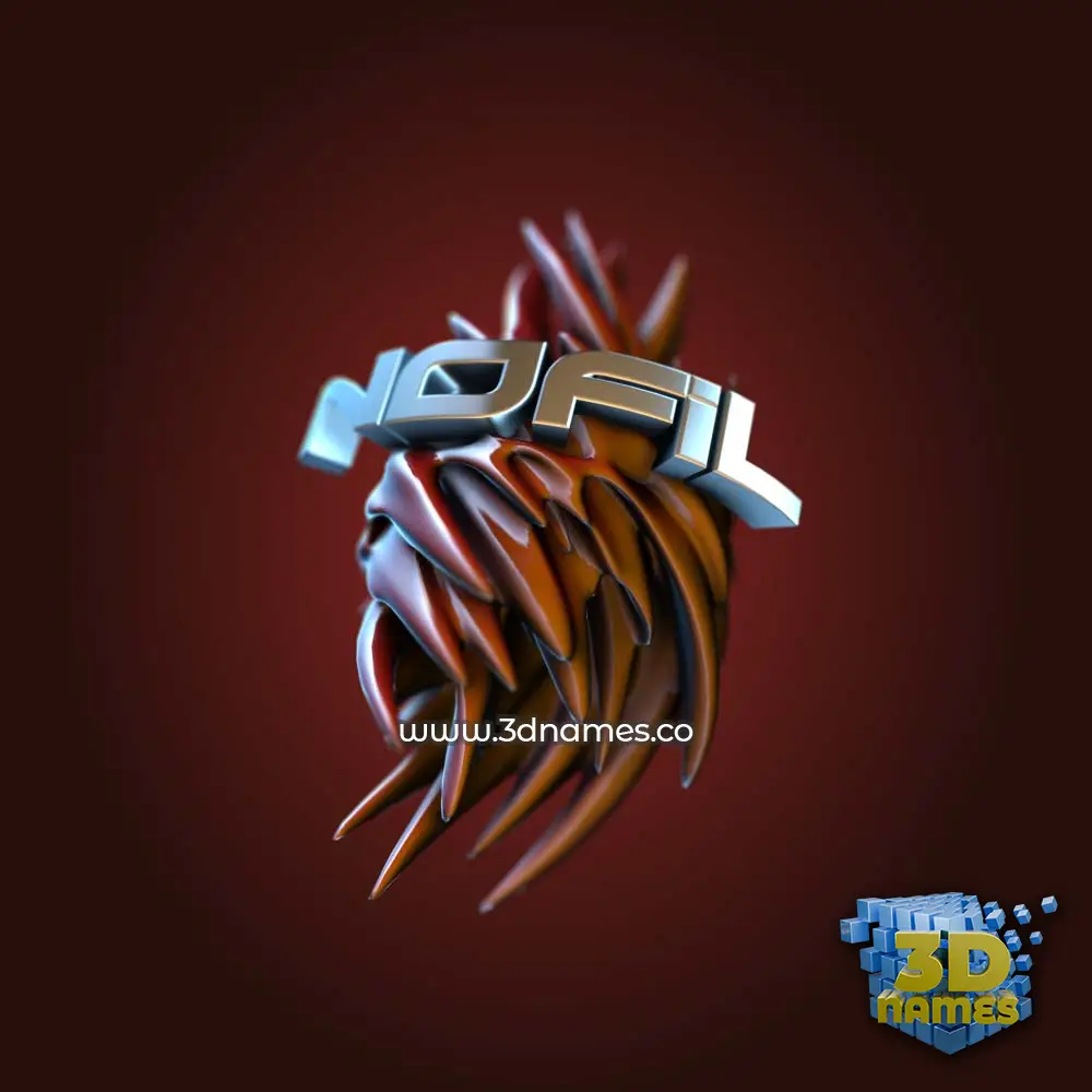 nofil in Red Twisted style - 3D name wallpaper