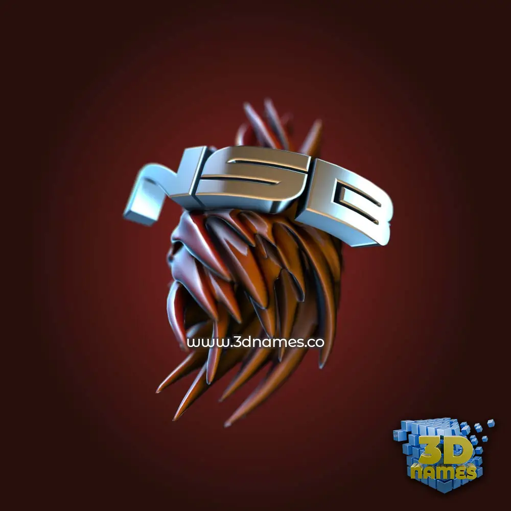 nsb in Red Twisted style - 3D name wallpaper