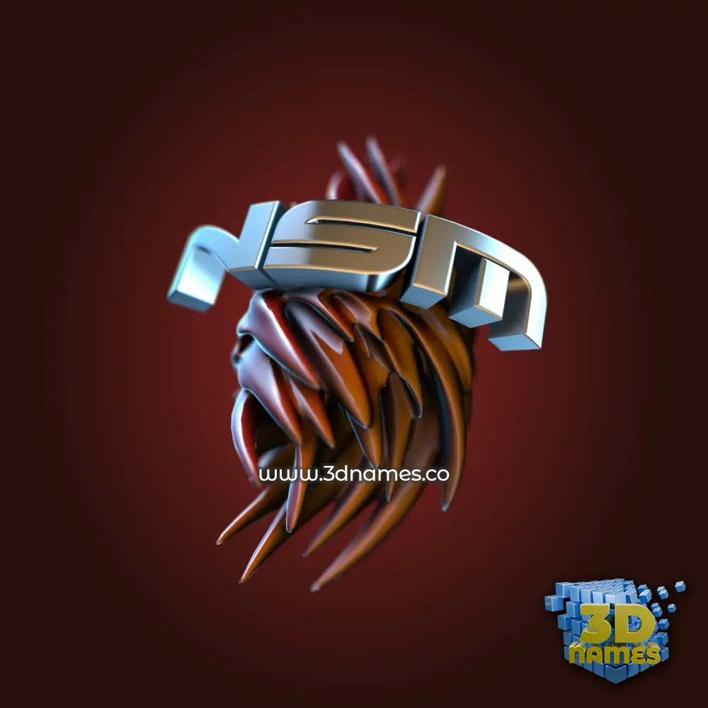 nsm in Red Twisted style - 3D name wallpaper