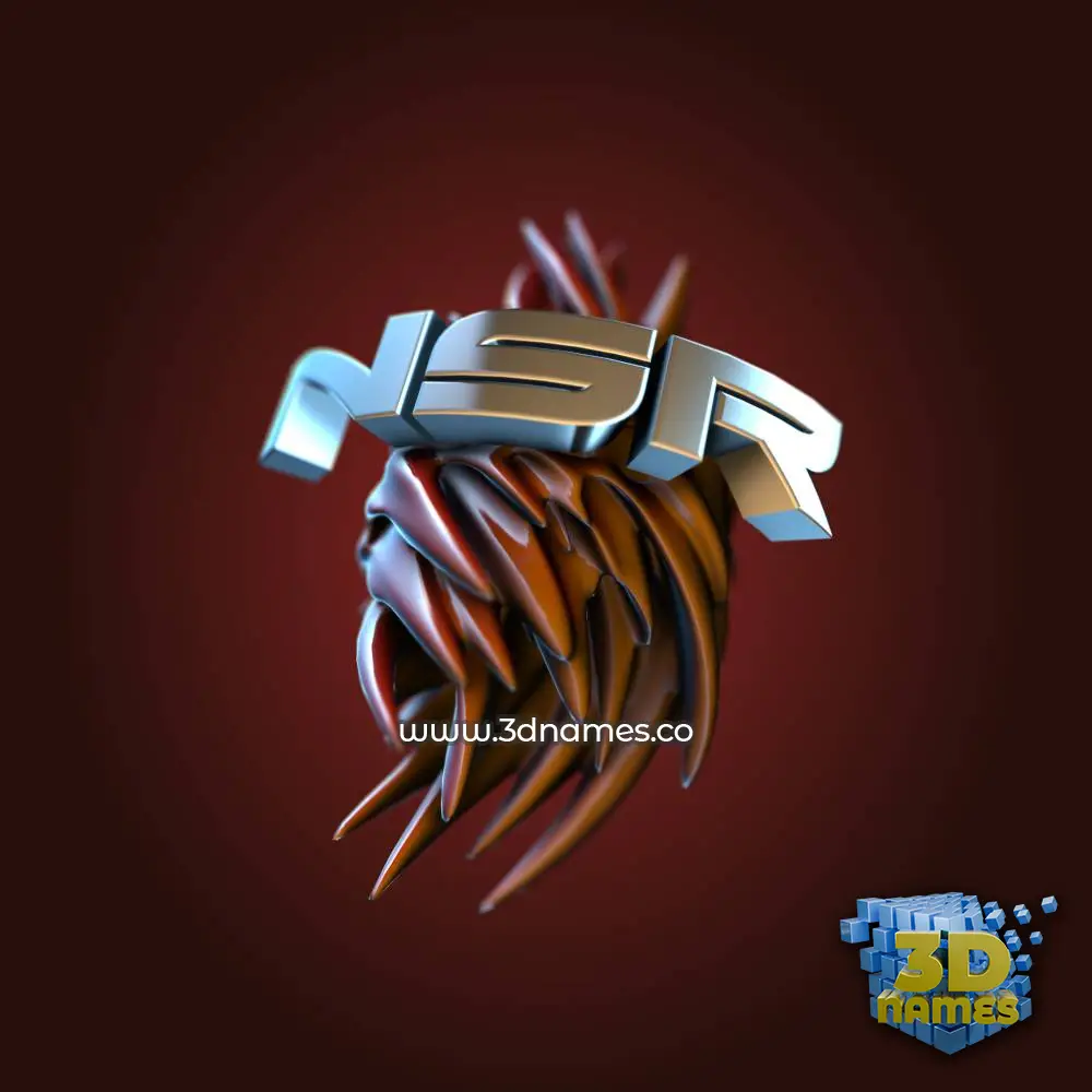 nsr in Red Twisted style - 3D name wallpaper