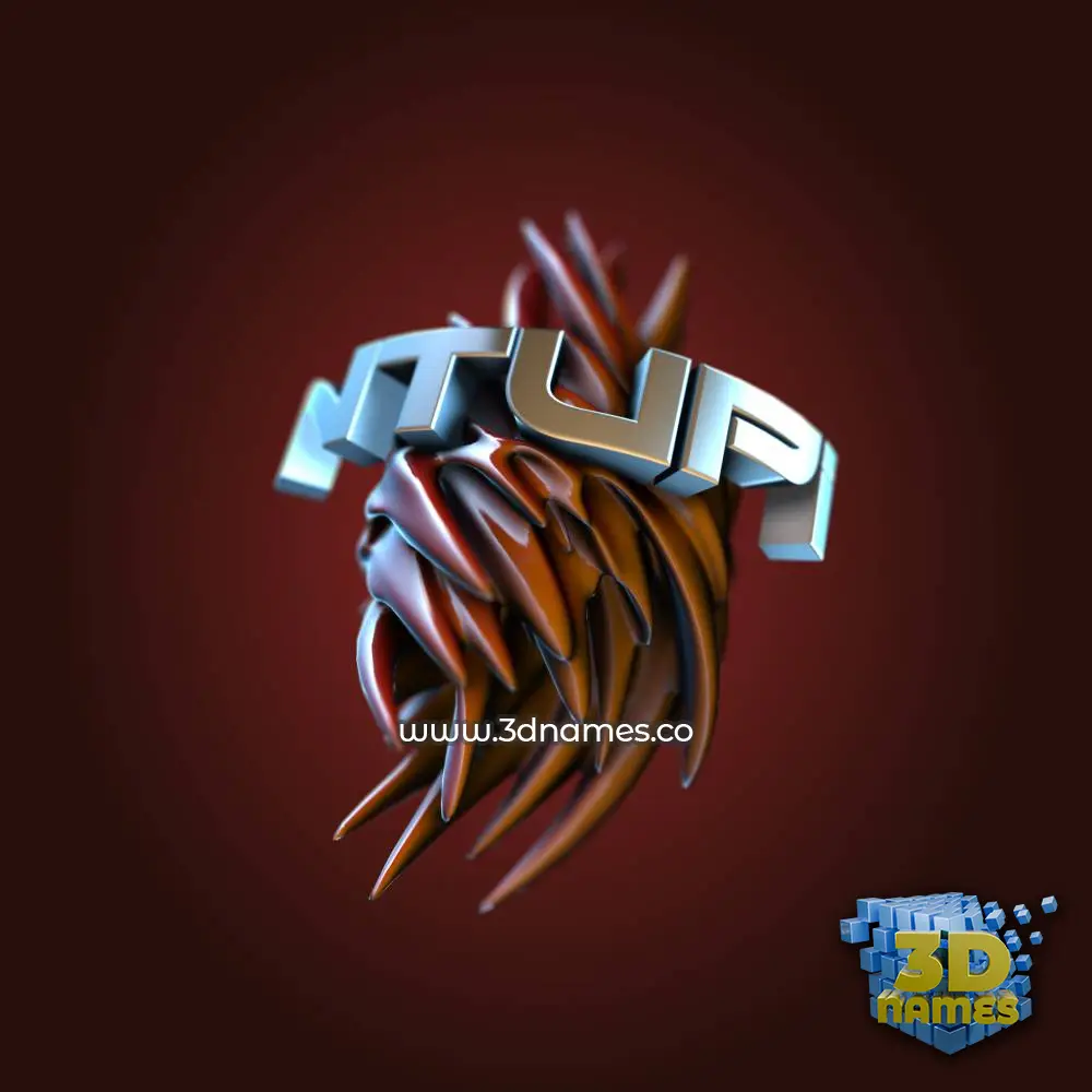 ntupi in Red Twisted style - 3D name wallpaper