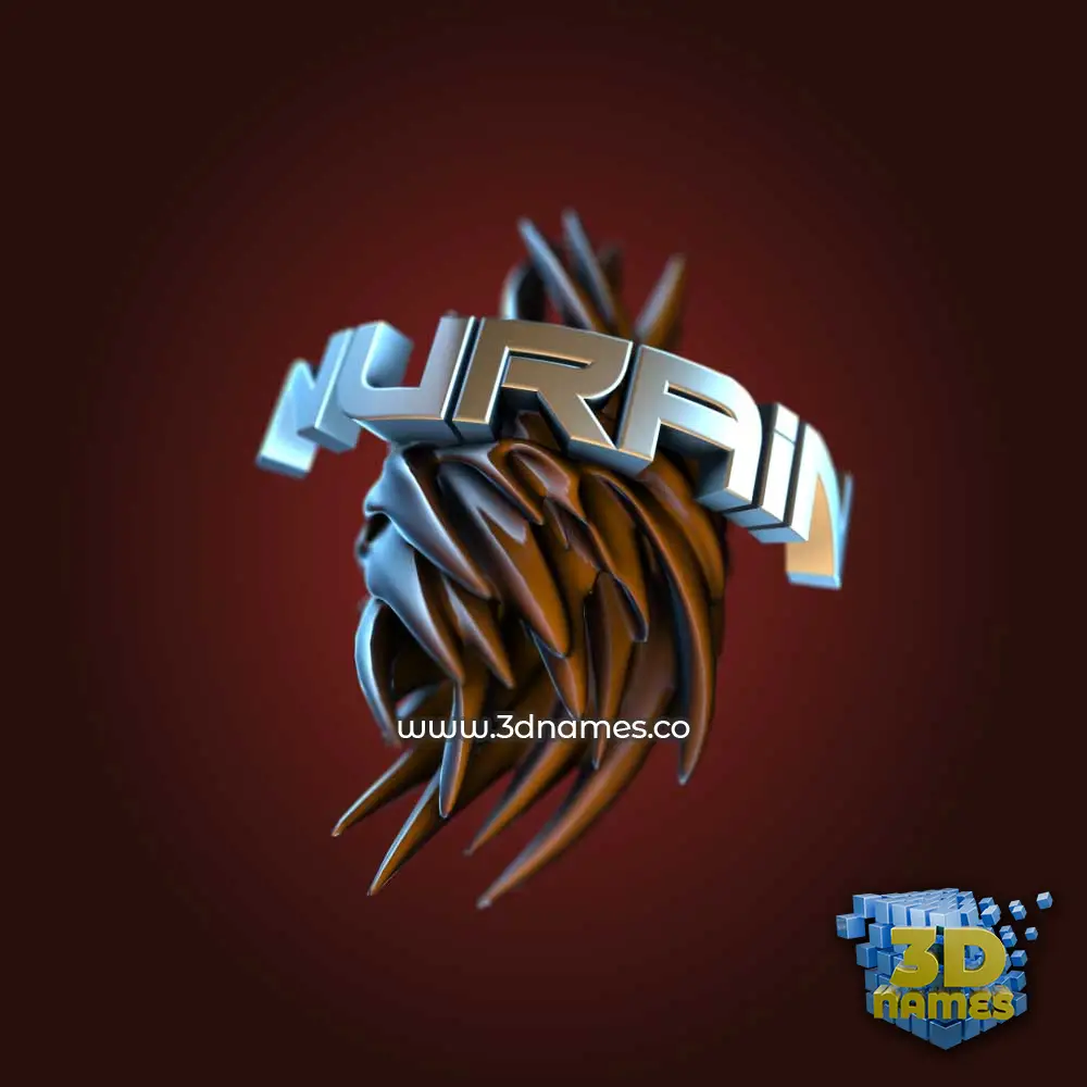nurain in Red Twisted style - 3D name wallpaper