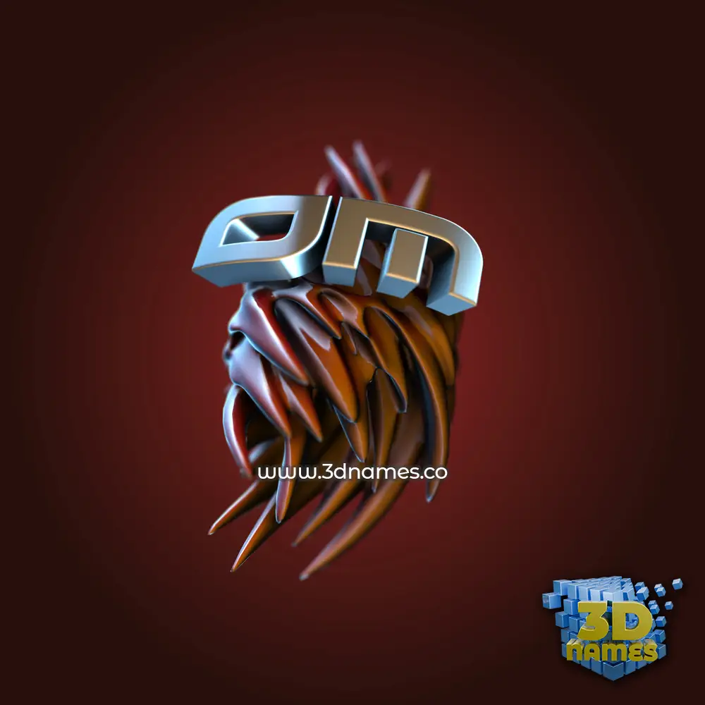 om in Red Twisted style - 3D name wallpaper