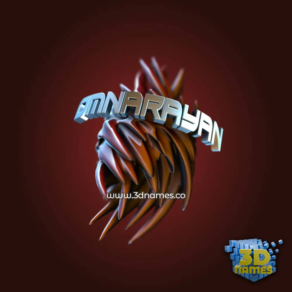 omnarayan in Red Twisted style - 3D name wallpaper