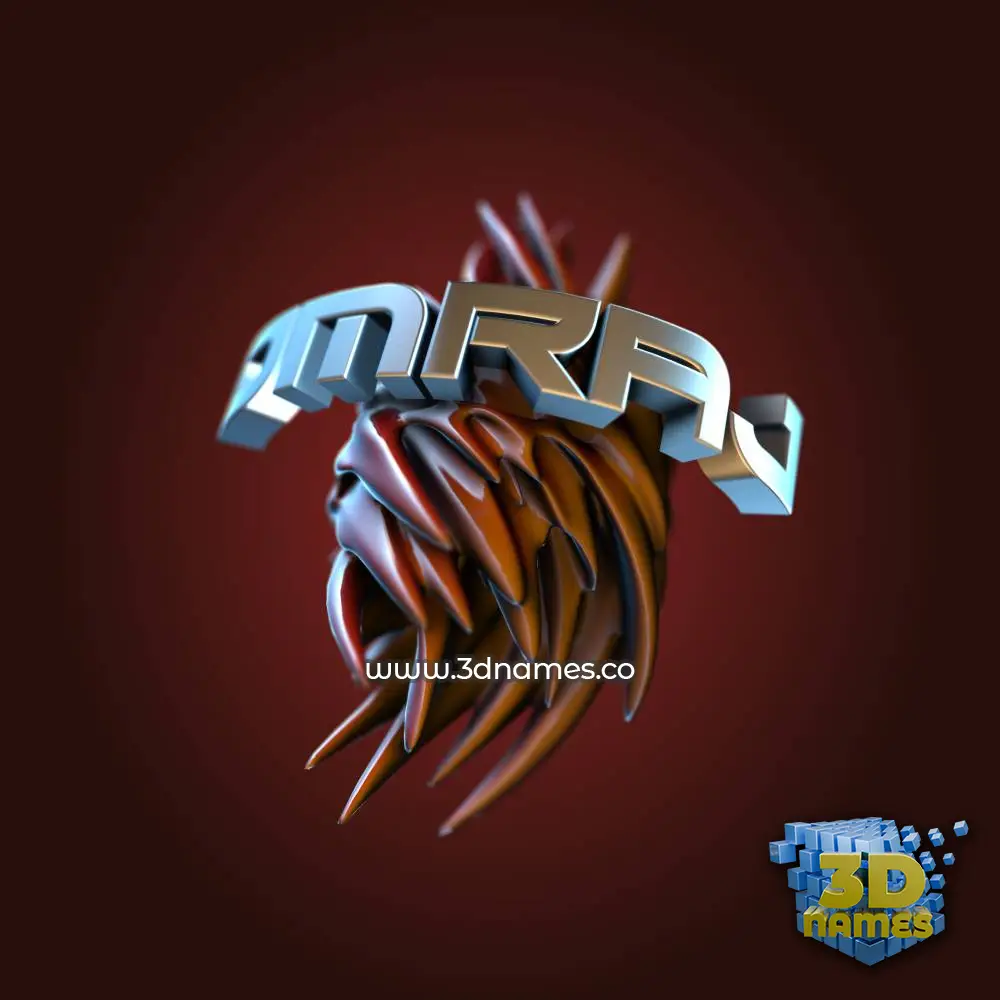 omraj in Red Twisted style - 3D name wallpaper