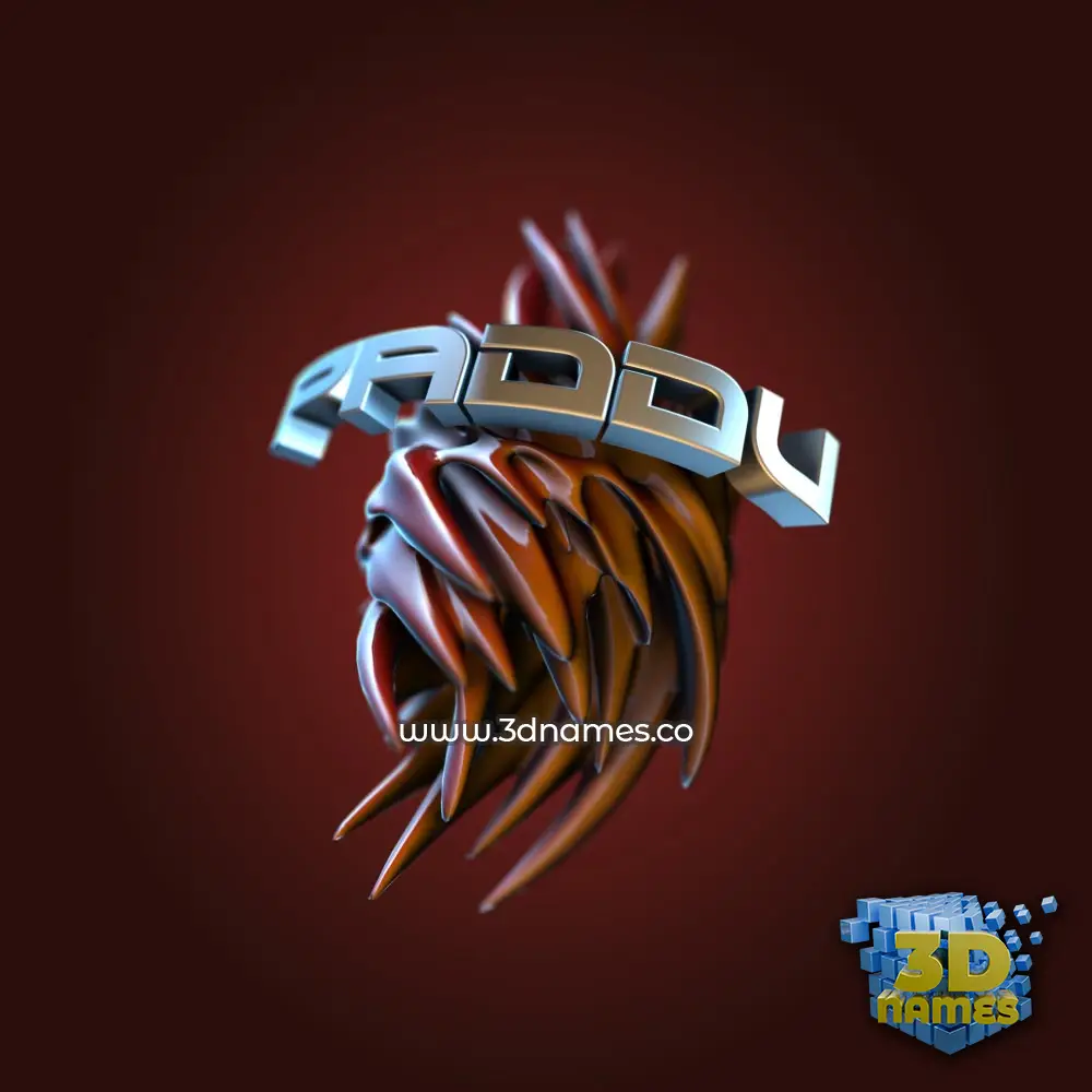 paddu in Red Twisted style - 3D name wallpaper