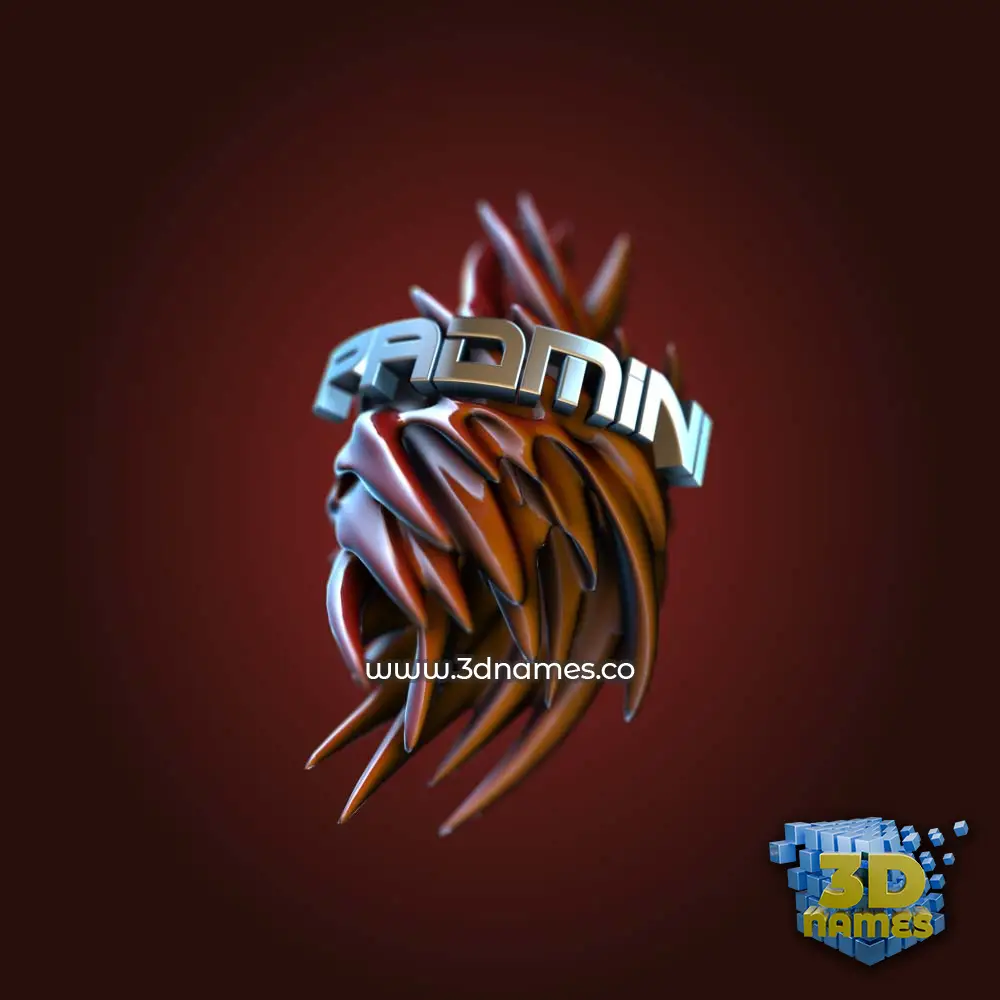 padmini in Red Twisted style - 3D name wallpaper