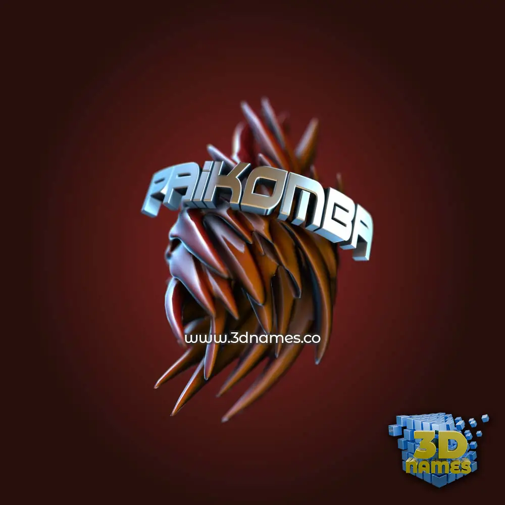paikomba in Red Twisted style - 3D name wallpaper