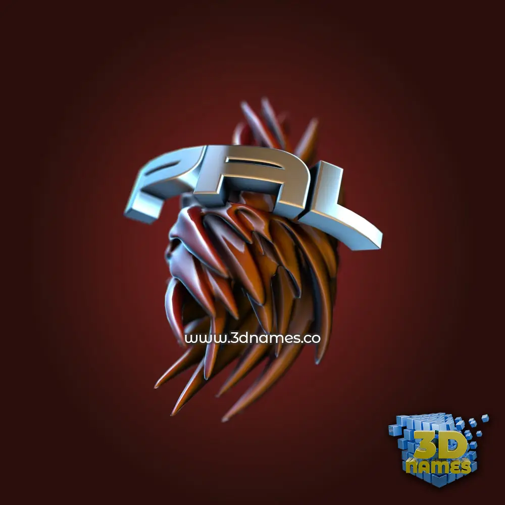 pal in Red Twisted style - 3D name wallpaper