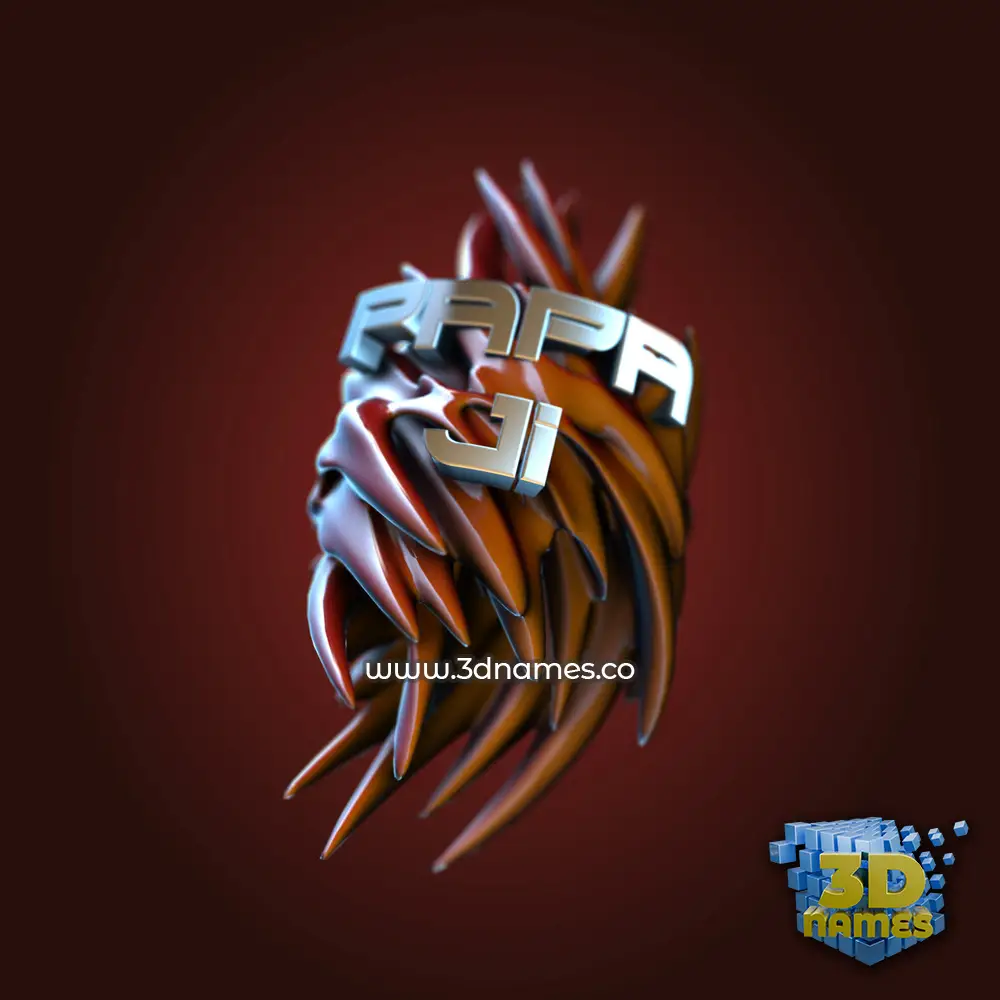 papa ji in Red Twisted style - 3D name wallpaper