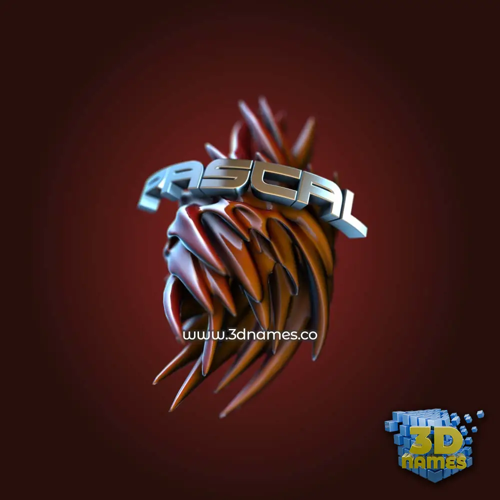 pascal in Red Twisted style - 3D name wallpaper