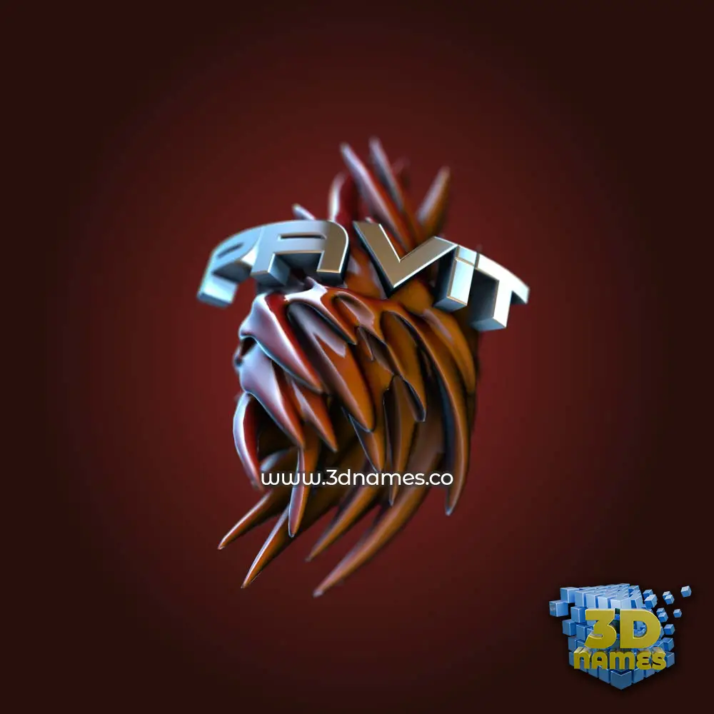 pavit in Red Twisted style - 3D name wallpaper