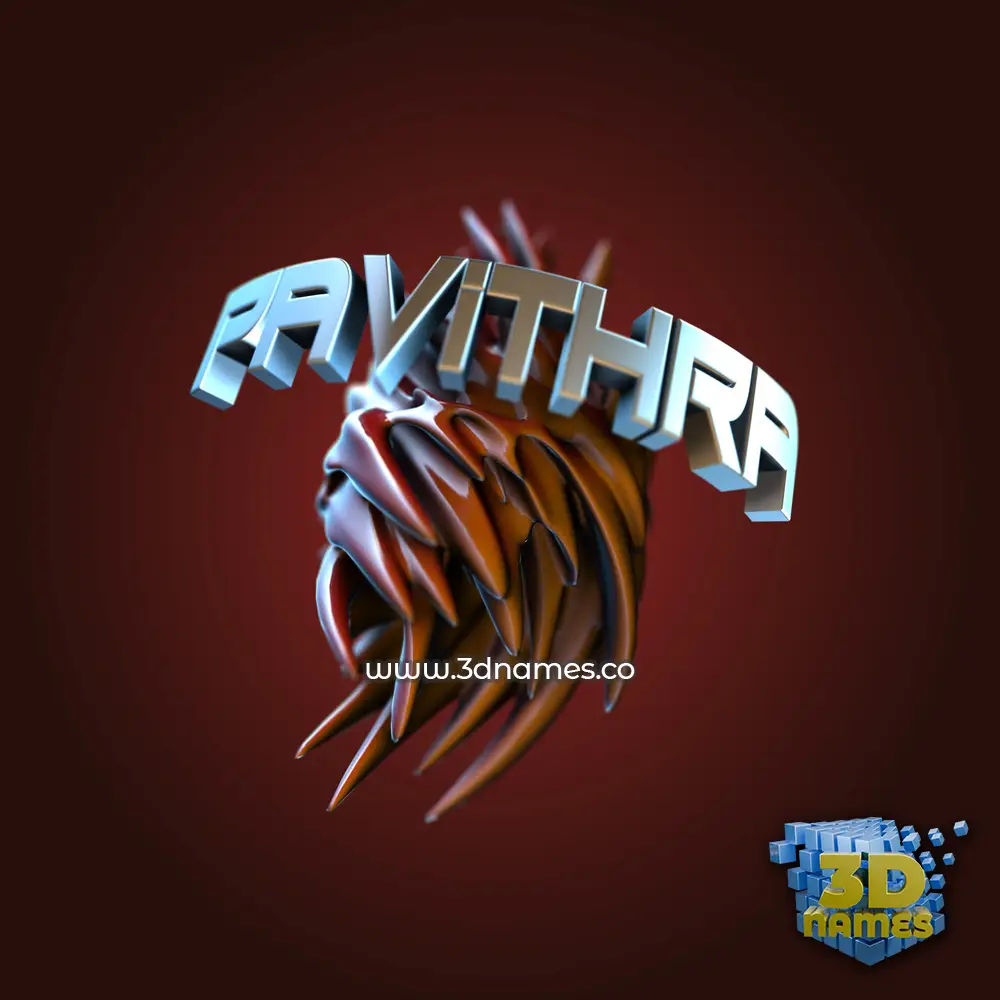 pavithra in Red Twisted style - 3D name wallpaper