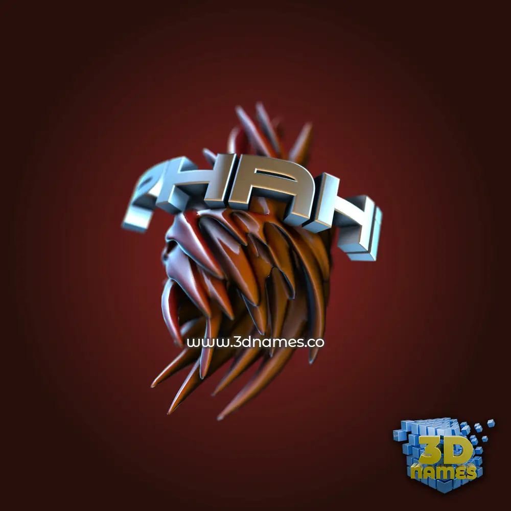 phahi in Red Twisted style - 3D name wallpaper