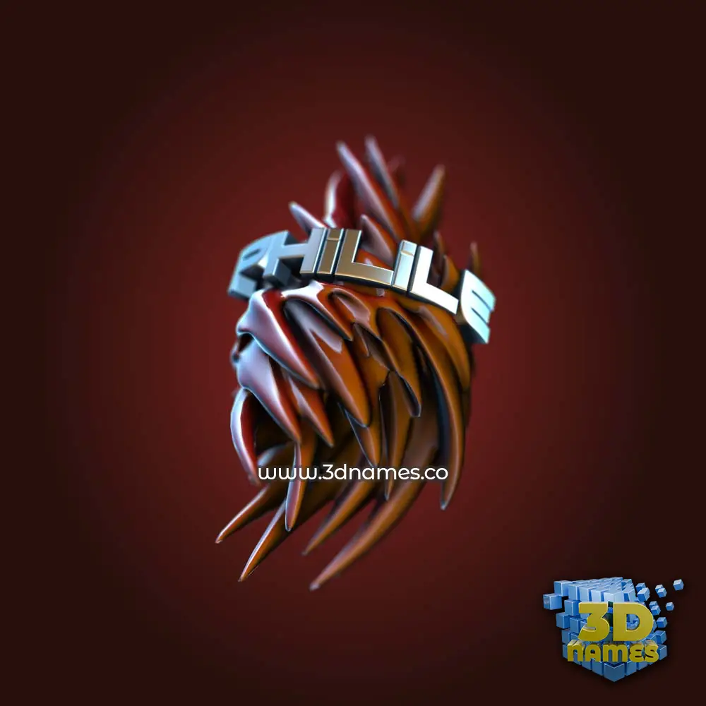 philile in Red Twisted style - 3D name wallpaper