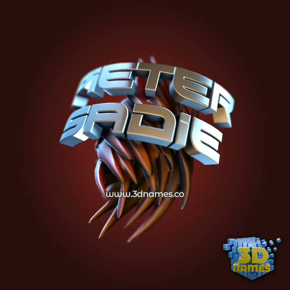 pieter sadie in Red Twisted style - 3D name wallpaper