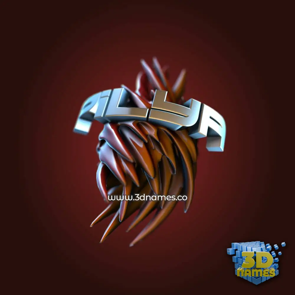 pilya in Red Twisted style - 3D name wallpaper