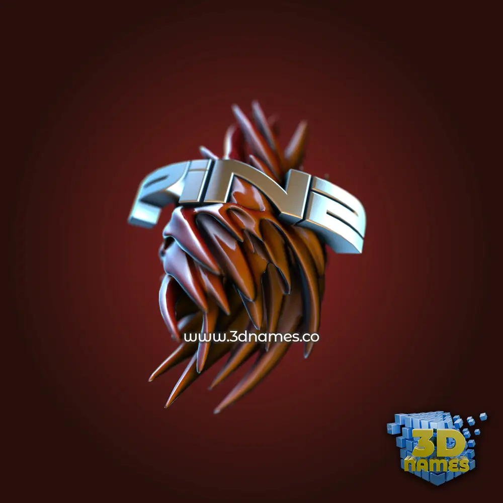 pin2 in Red Twisted style - 3D name wallpaper