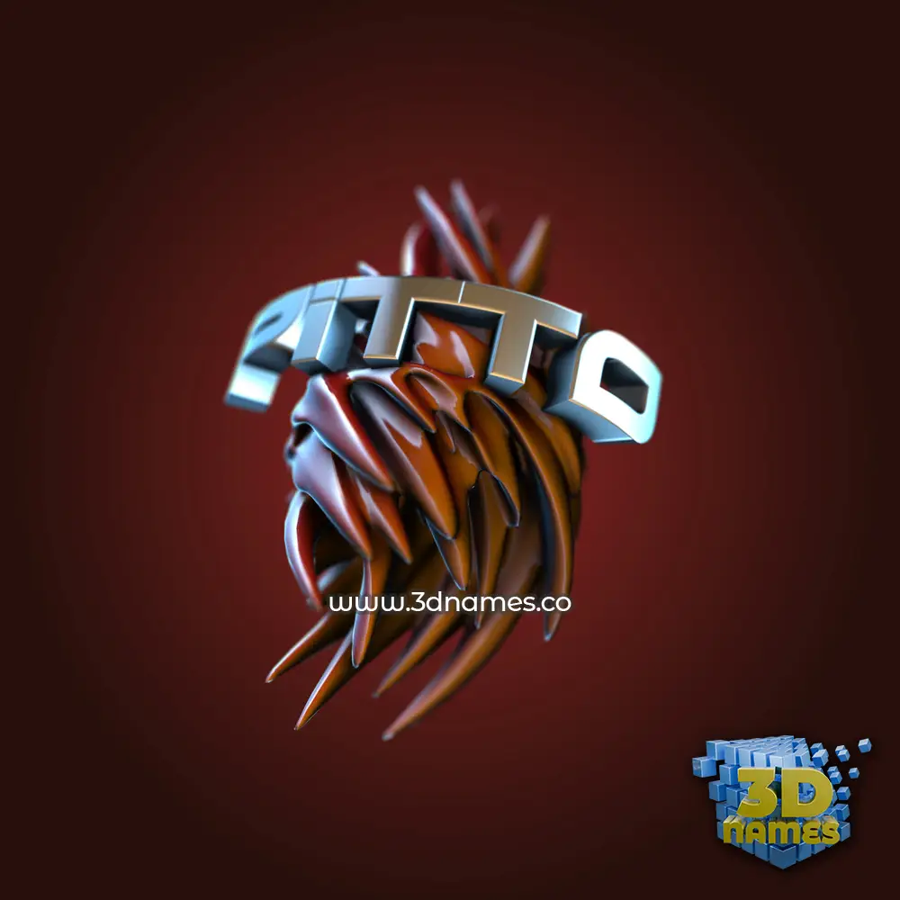 pitto in Red Twisted style - 3D name wallpaper