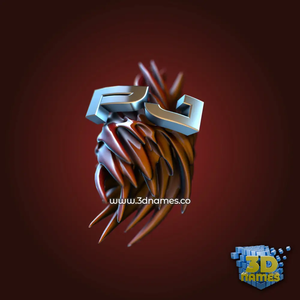 pj in Red Twisted style - 3D name wallpaper