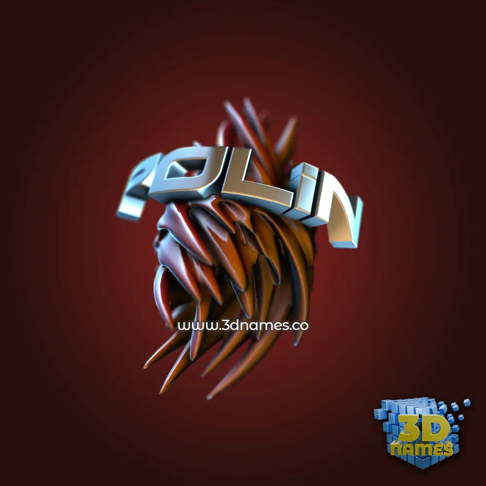 polin in Red Twisted style - 3D name wallpaper