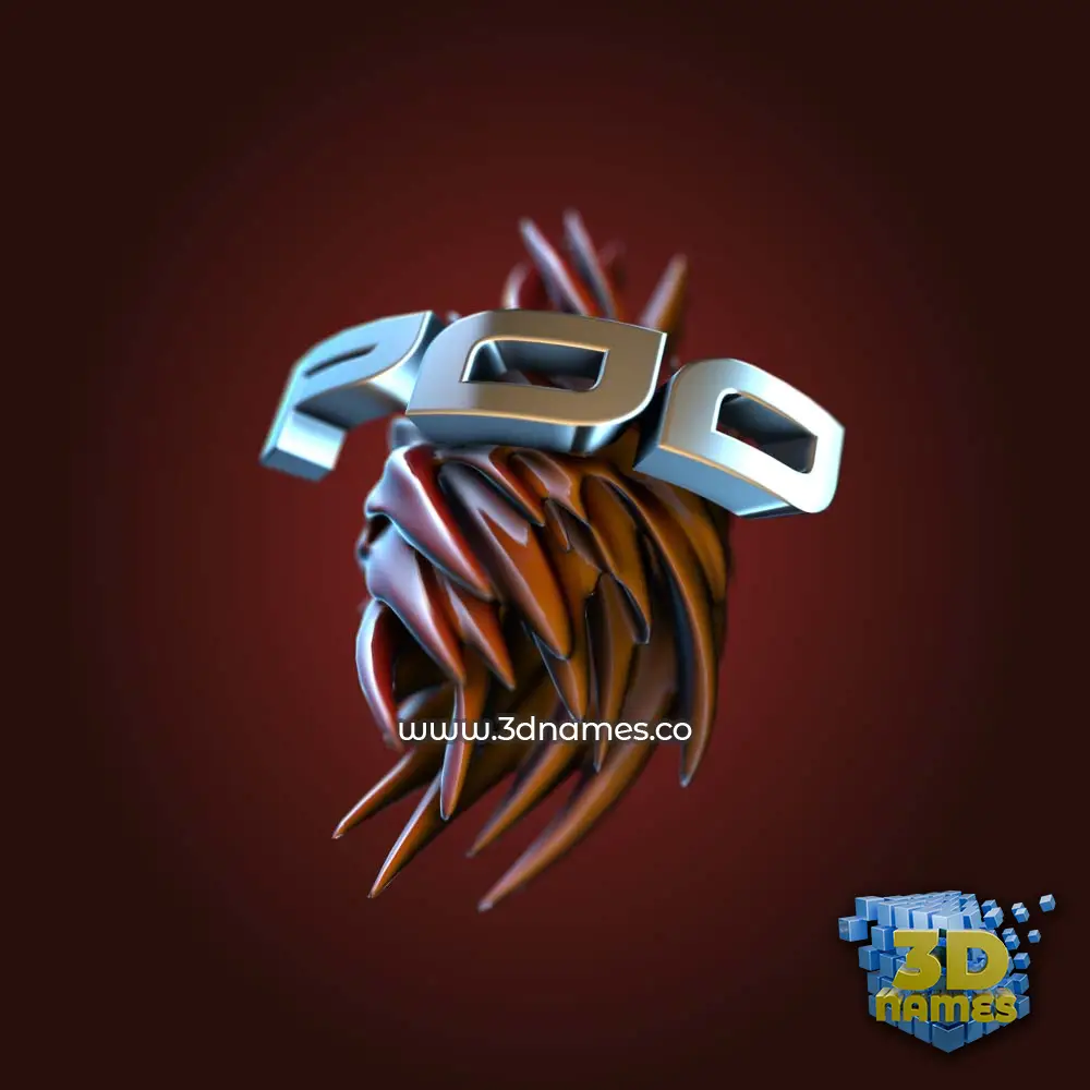poo in Red Twisted style - 3D name wallpaper