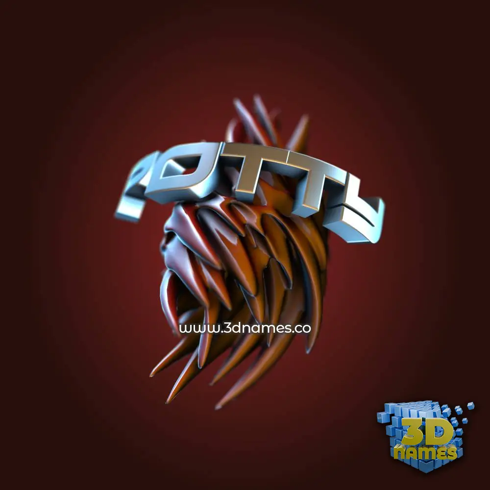 potty in Red Twisted style - 3D name wallpaper