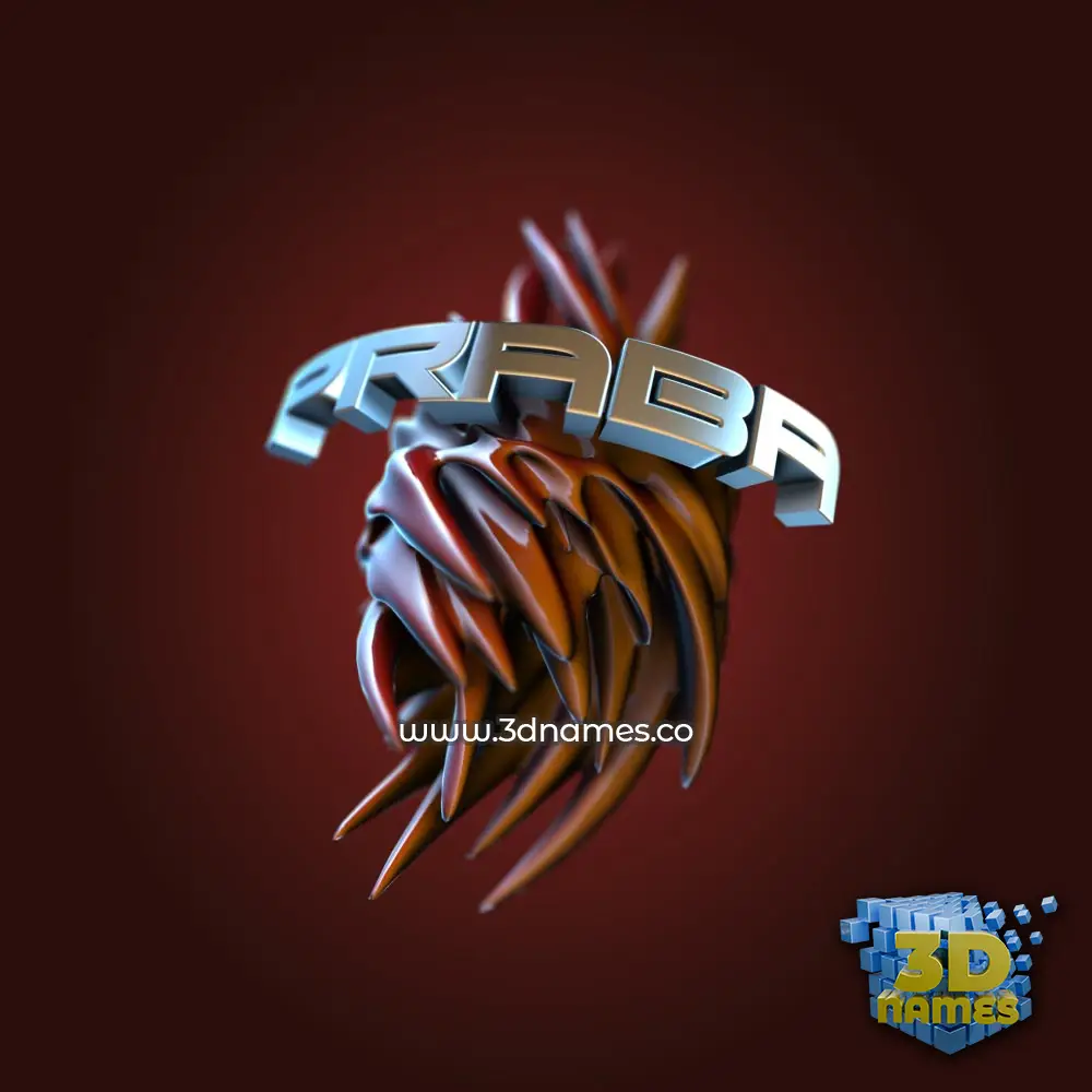 praba in Red Twisted style - 3D name wallpaper
