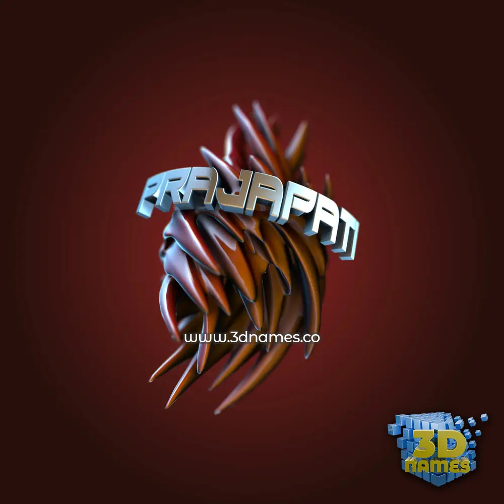 prajapati in Red Twisted style - 3D name wallpaper