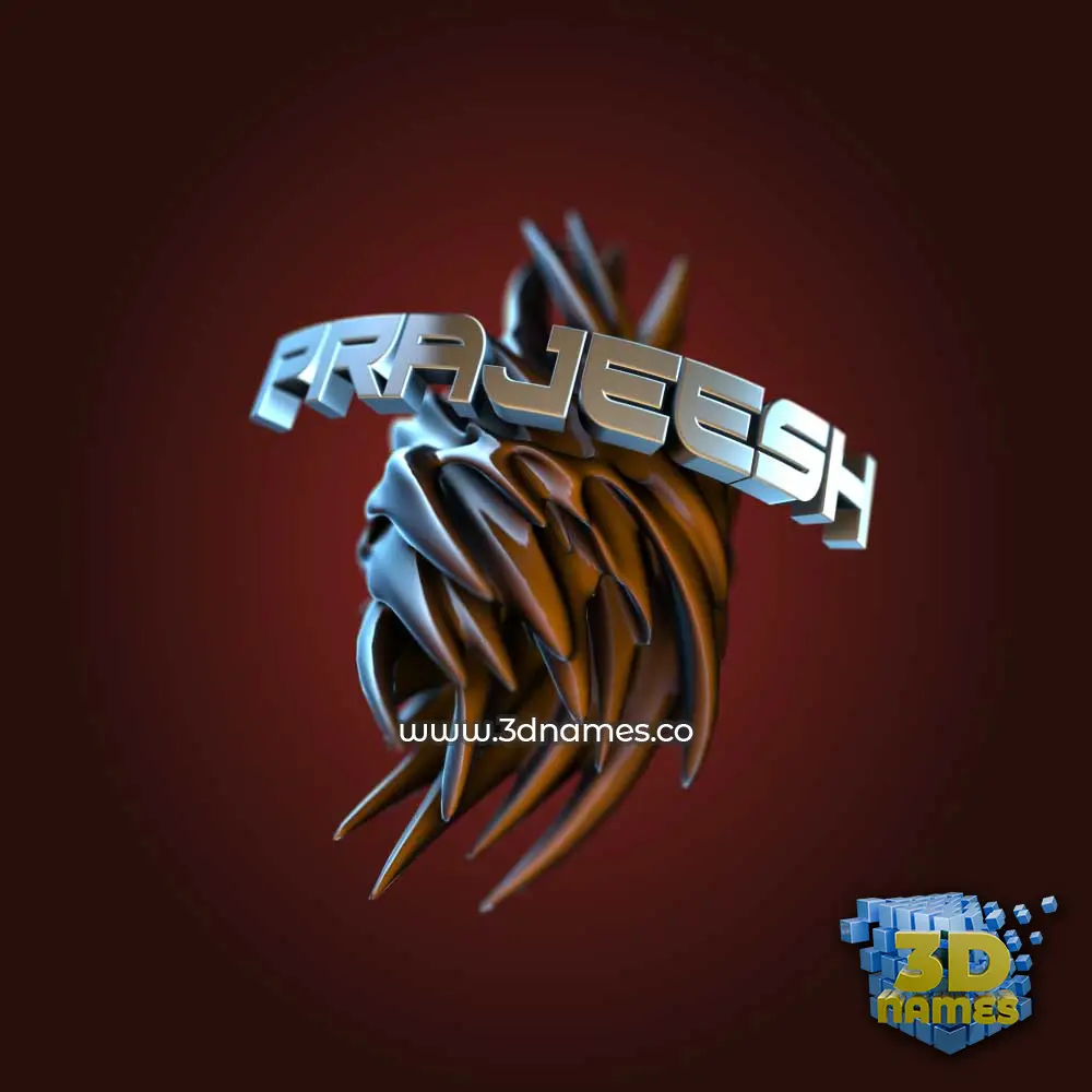 prajeesh in Red Twisted style - 3D name wallpaper