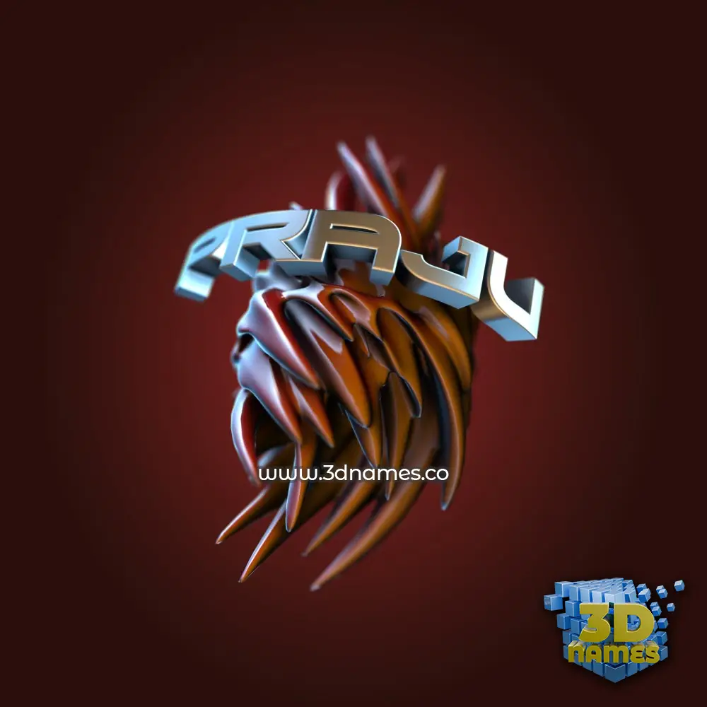 praju in Red Twisted style - 3D name wallpaper
