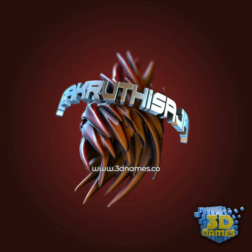 prakruthisajan in Red Twisted style - 3D name wallpaper