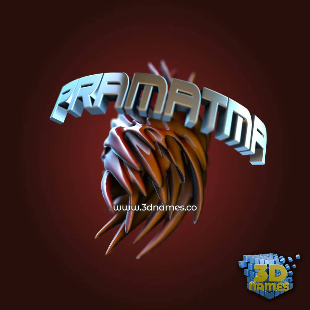 pramatma in Red Twisted style - 3D name wallpaper