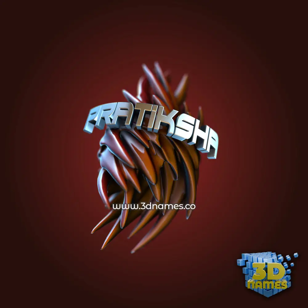 pratiksha in Red Twisted style - 3D name wallpaper