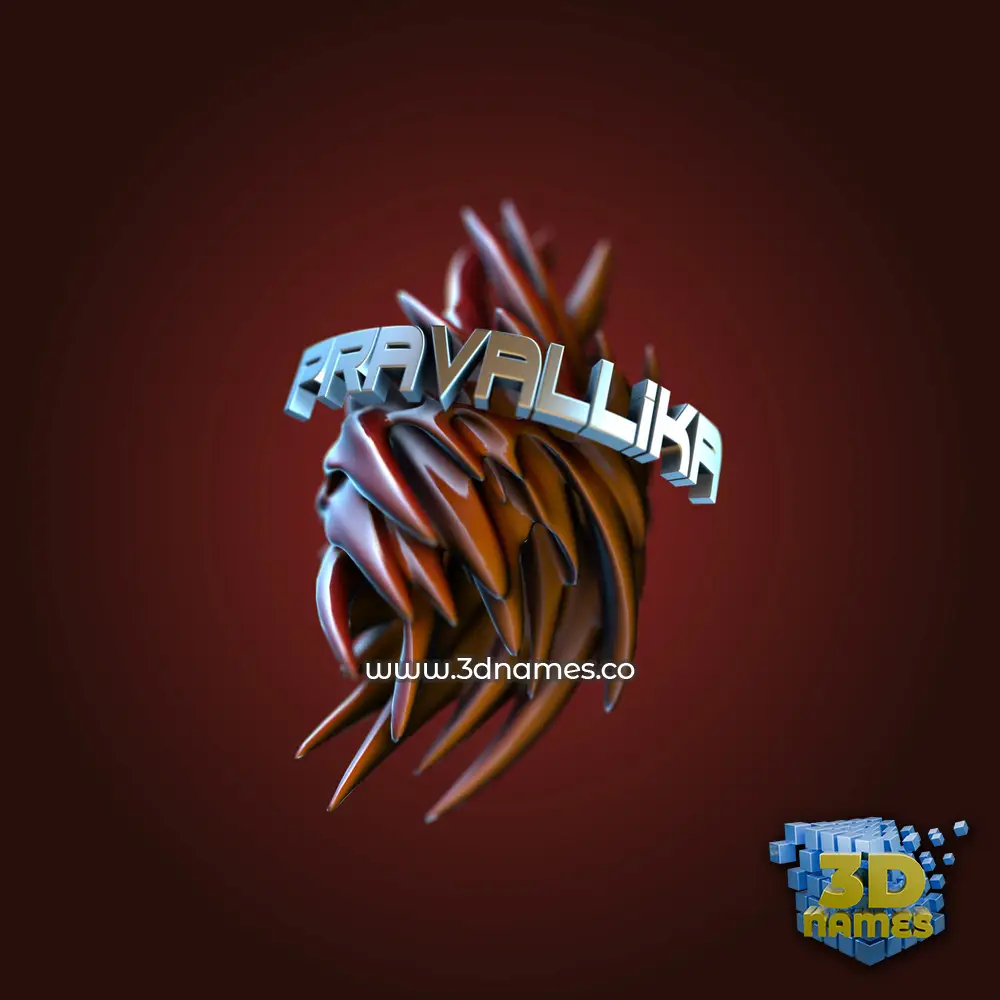 pravallika in Red Twisted style - 3D name wallpaper