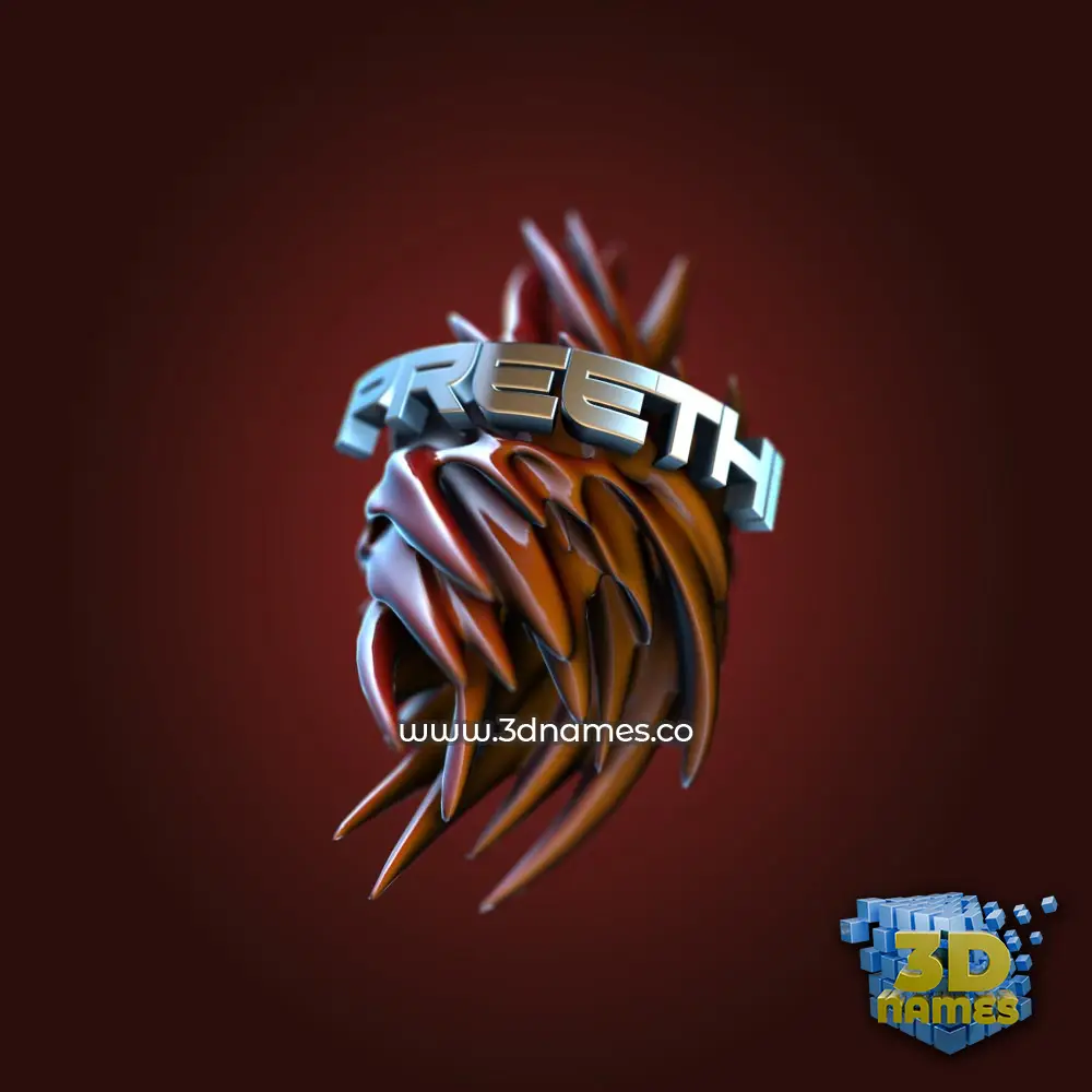 preethi in Red Twisted style - 3D name wallpaper