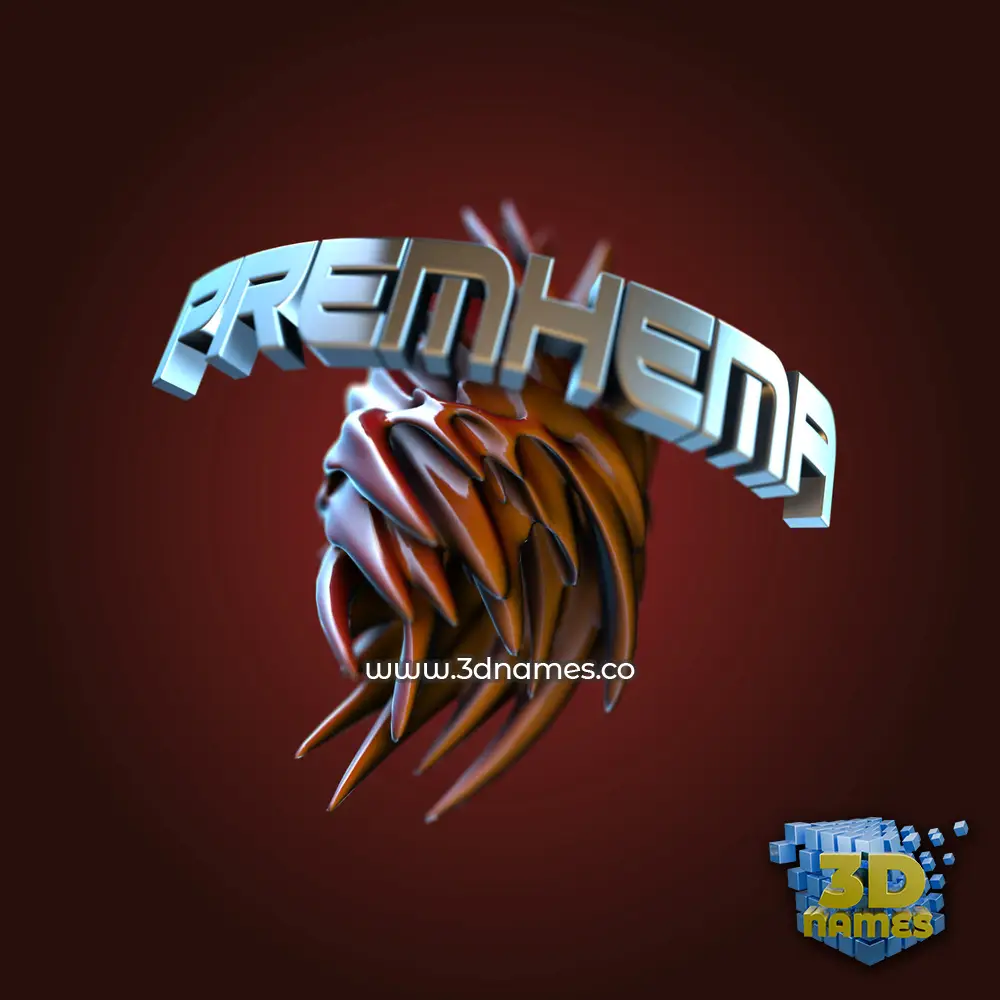 premhema in Red Twisted style - 3D name wallpaper