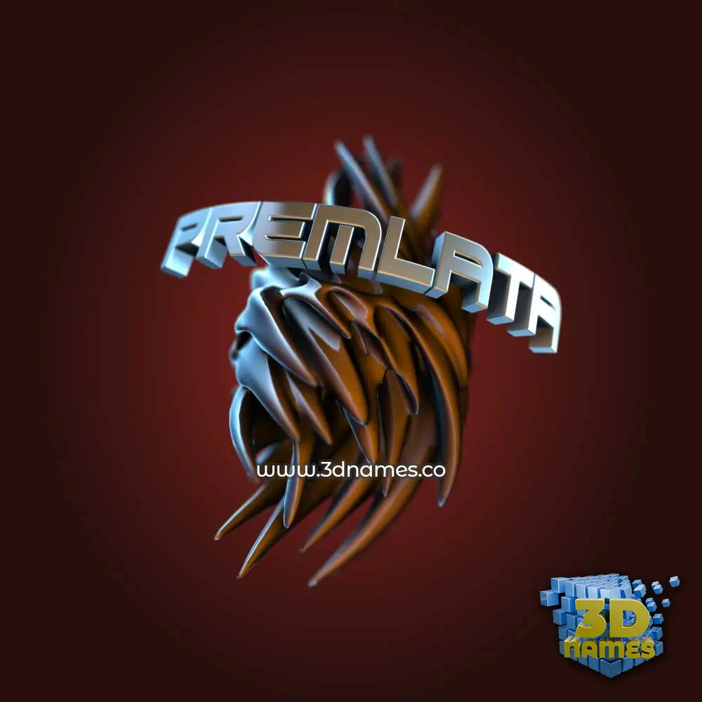 premlata in Red Twisted style - 3D name wallpaper