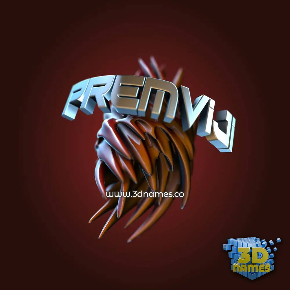premviji in Red Twisted style - 3D name wallpaper